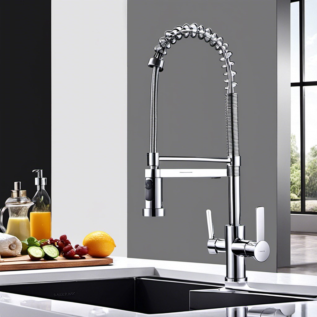 coil kitchen faucets with 360 degree swiveling for ultimate reach