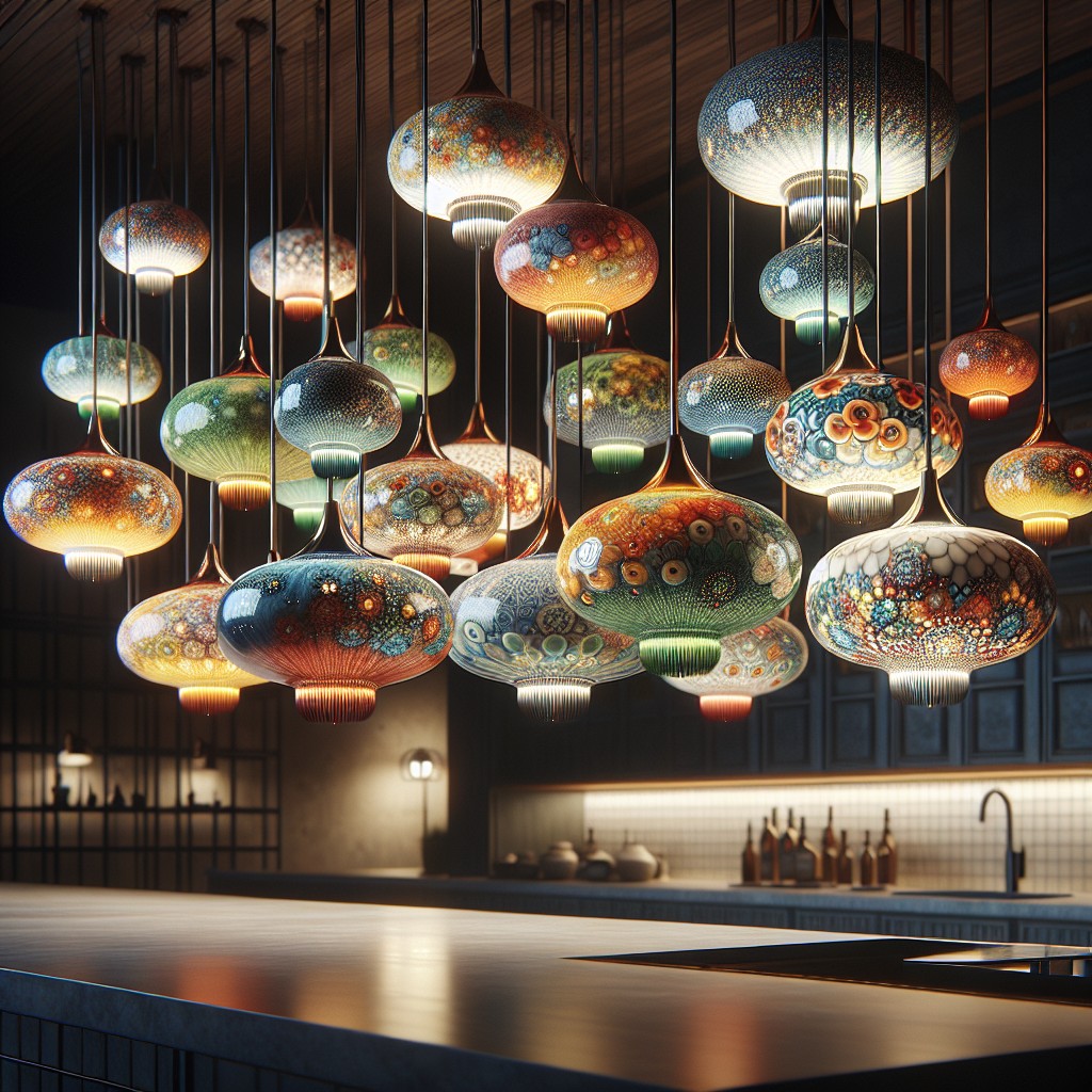 colorful ceramic dome lights