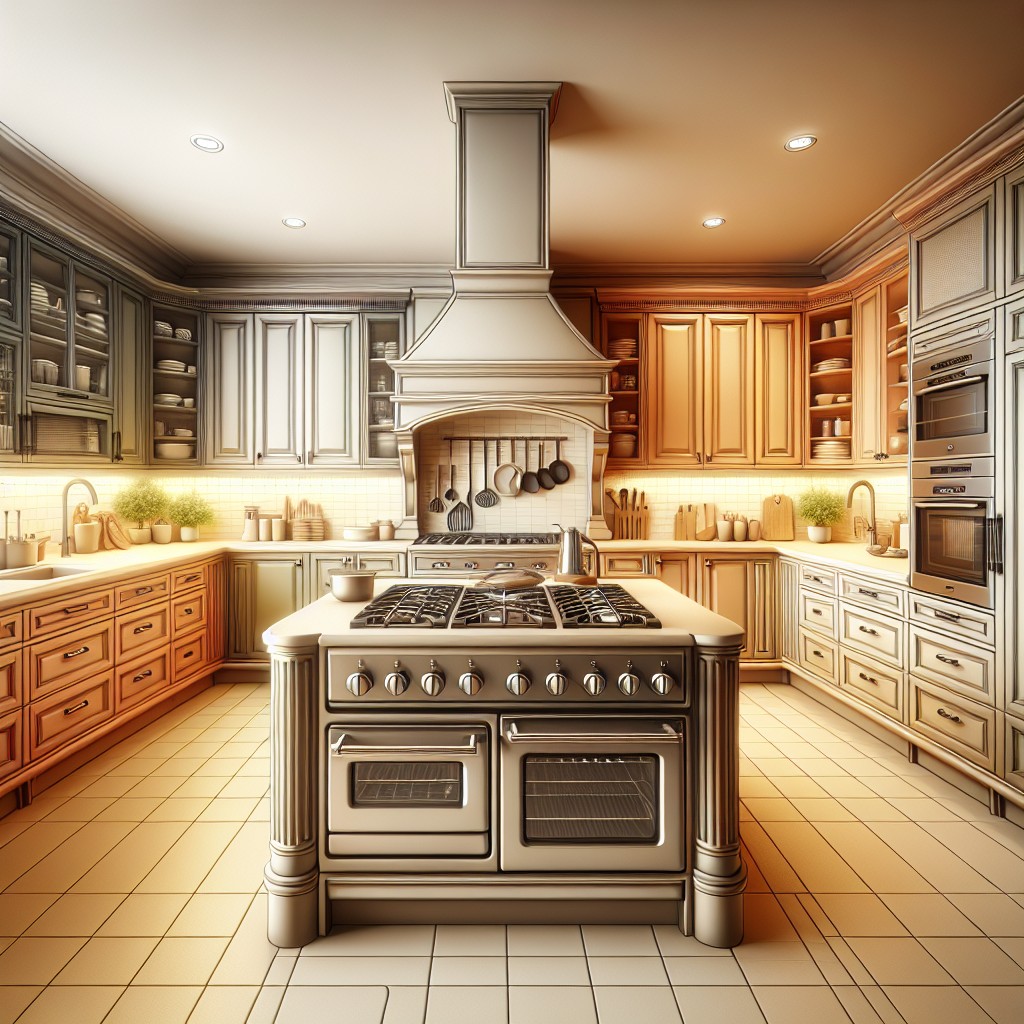 colour coordinated stove and cabinetry