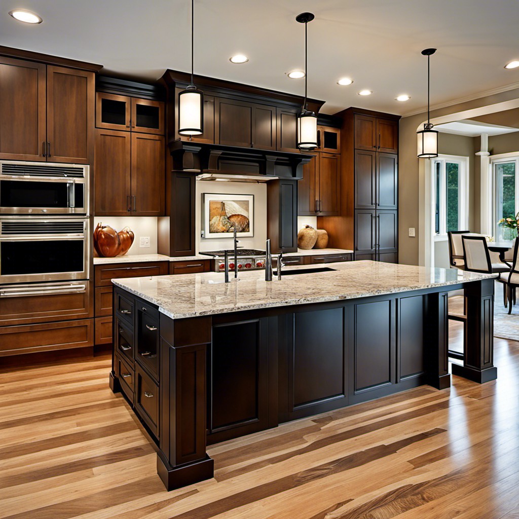 columns with built in cabinetry for extra storage