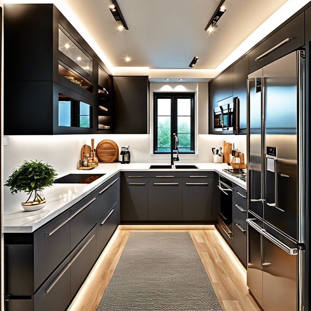 contemporary lighting ideas for modern galley kitchens