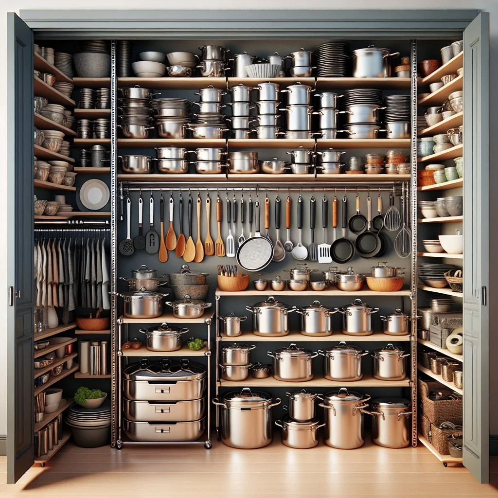 convert a closet to a pot and pan cabinet