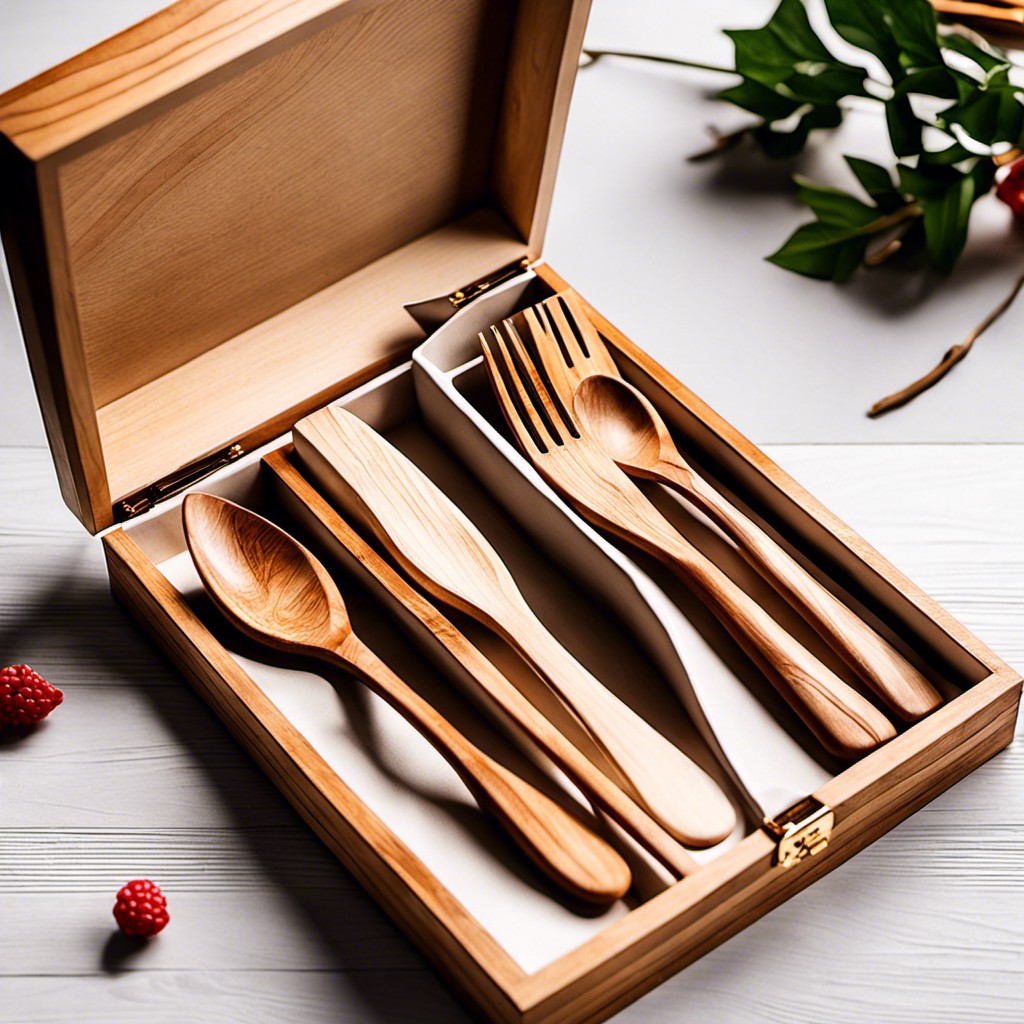custom wooden cutlery set for people who love to cook
