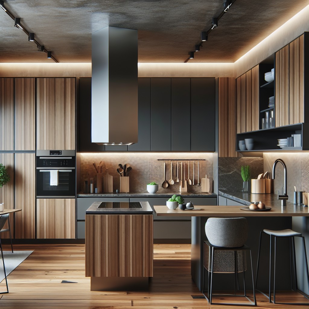 dark cabinets with bamboo countertops a green kitchen idea