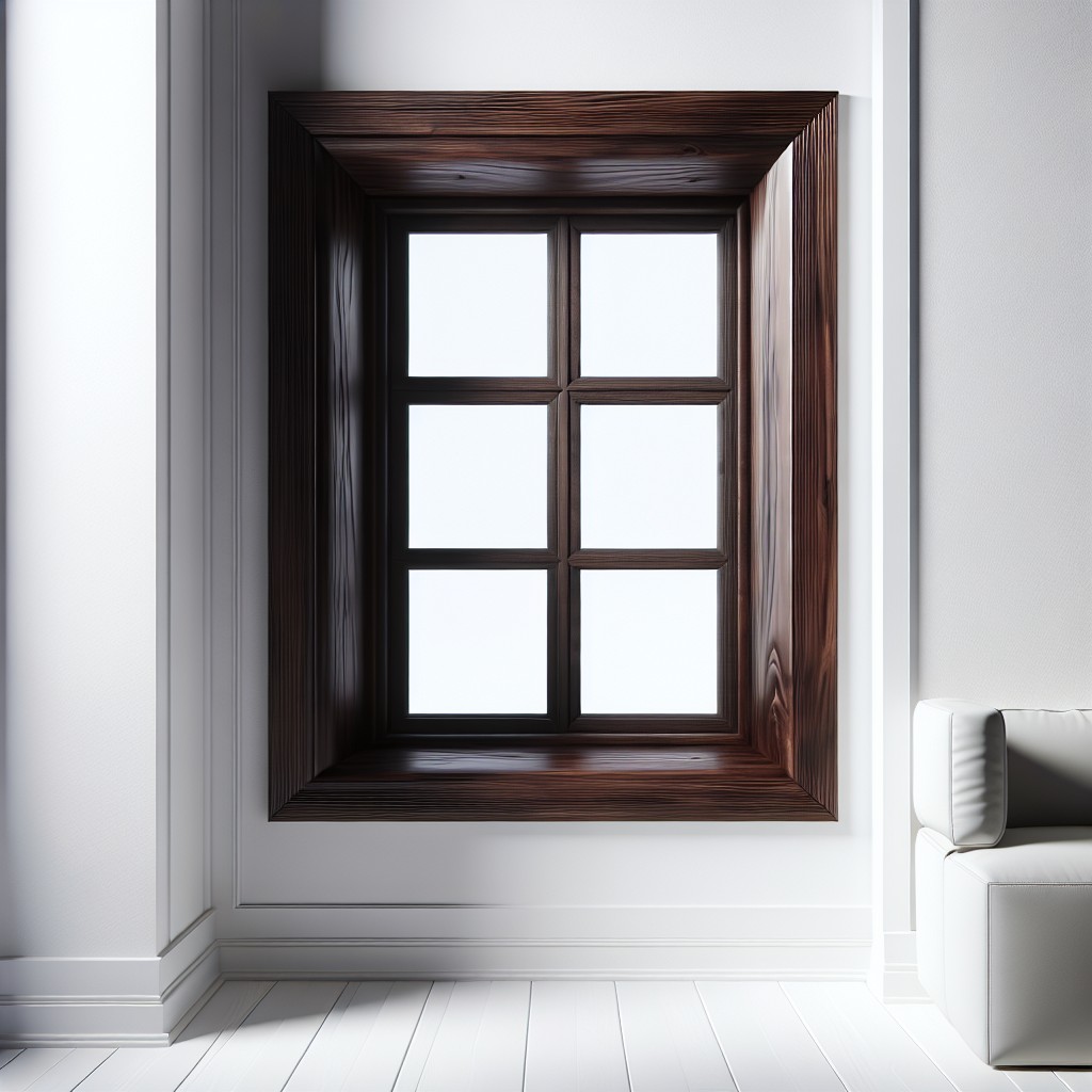 dark wooden window stops for a stylish contrast