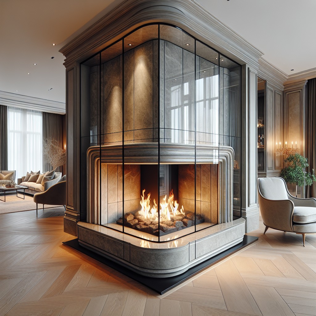 design a multi sided fireplace for visibility