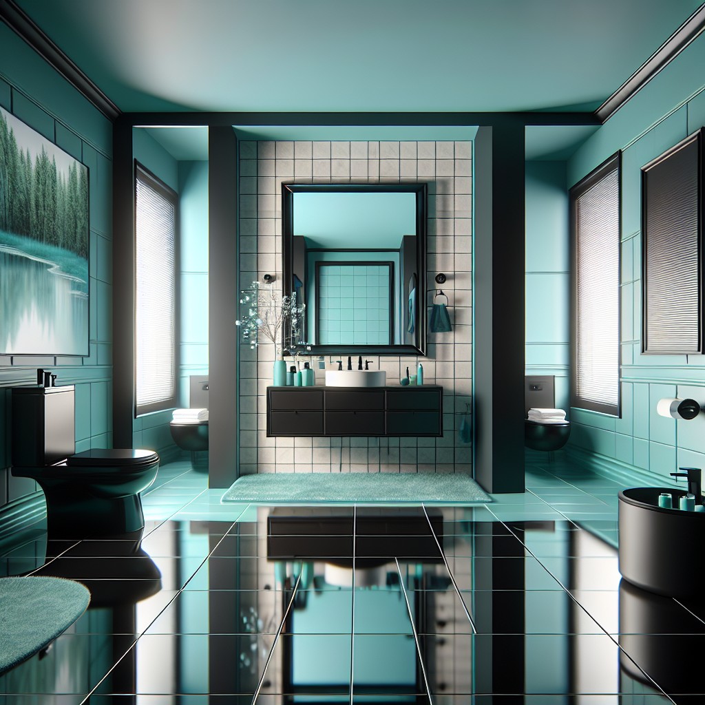 design a teal and black bathroom