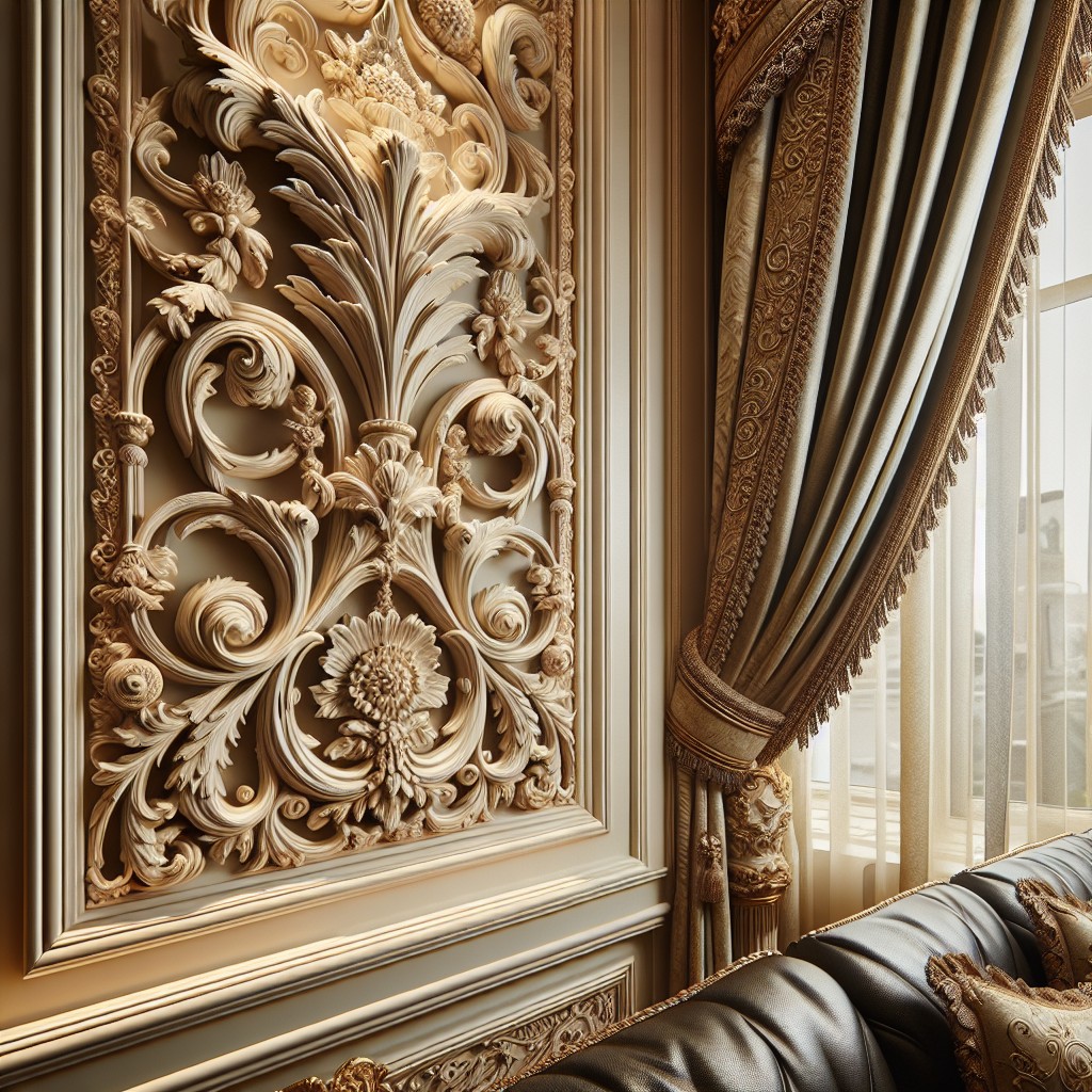 detailed carved window trim for luxurious interiors
