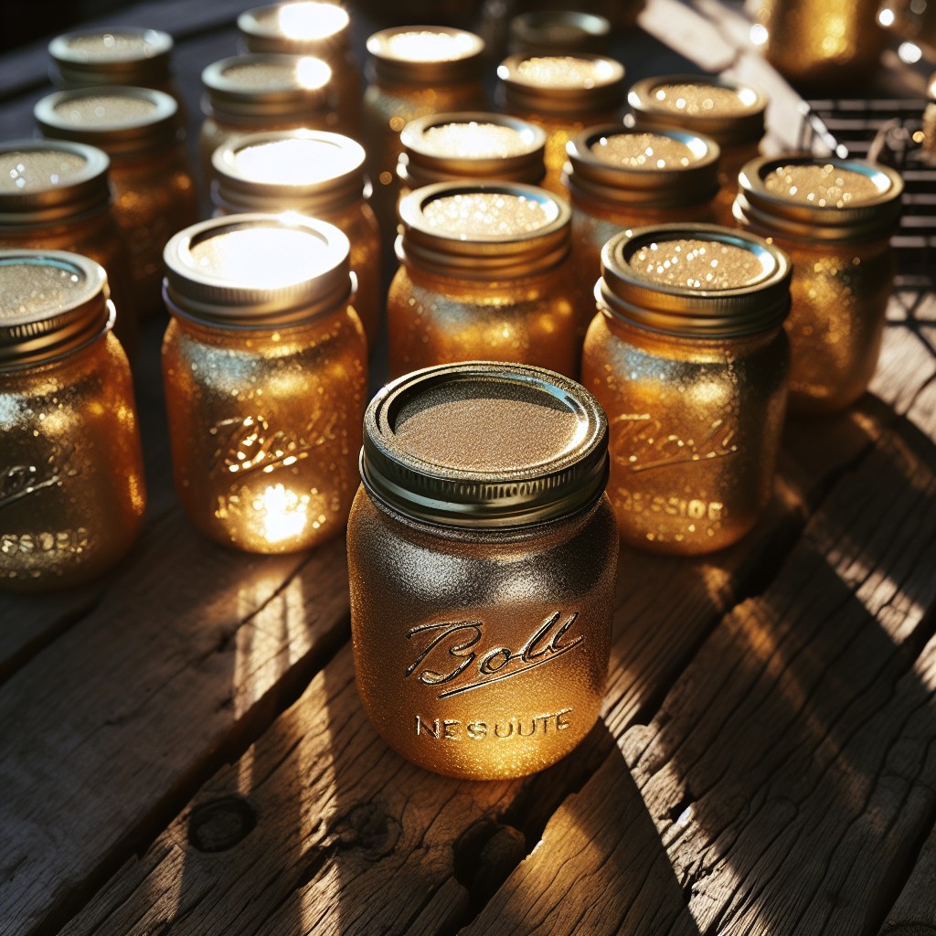 diy gold spray painted mason jars
