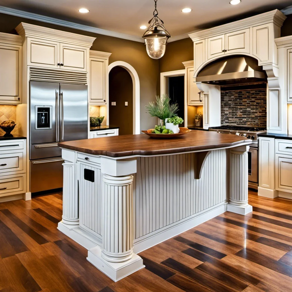 doric column style for a traditional kitchen island