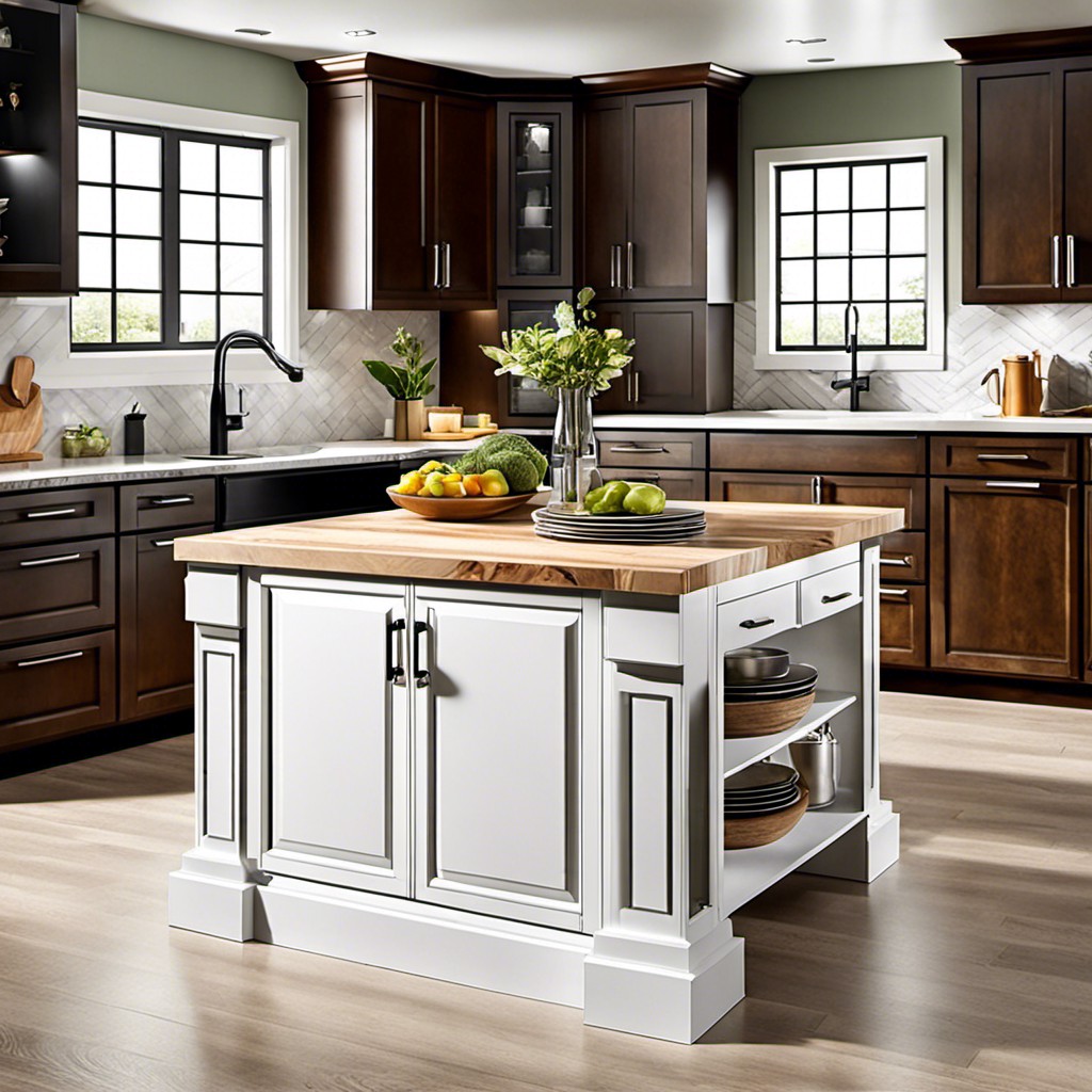 double tiered kitchen islands