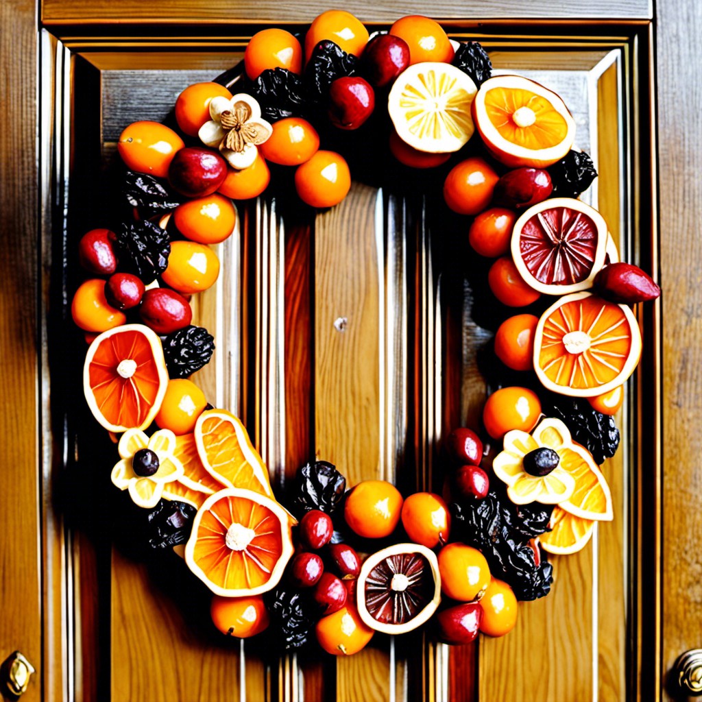 dried fruit wreaths for a vintage look
