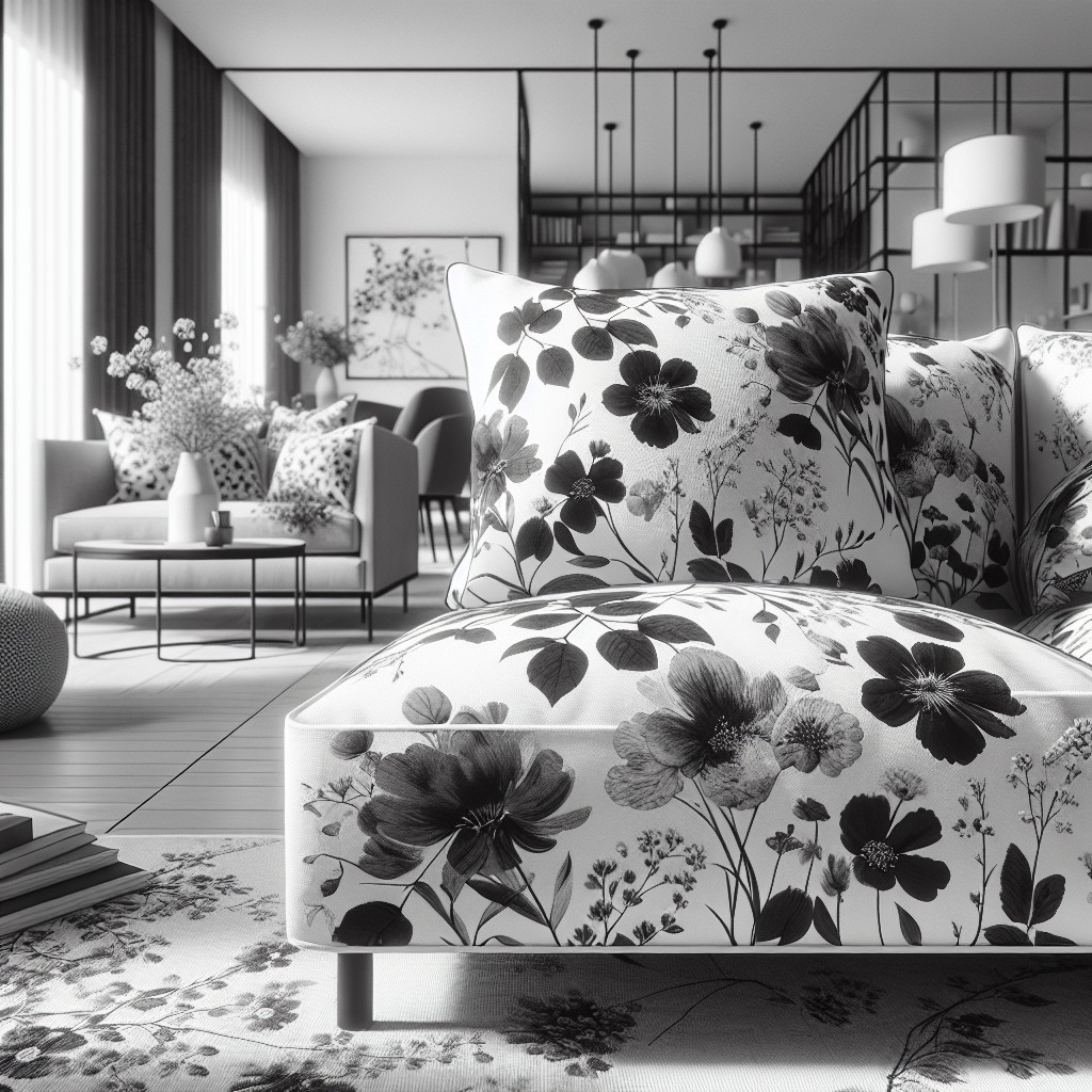fantastic florals flowery black and white sofa patterns