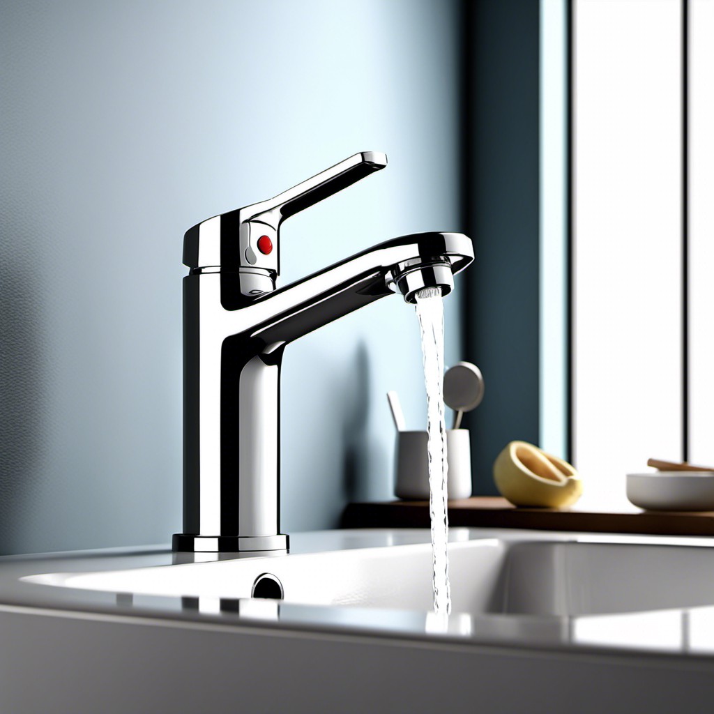 faucet with temperature sensitive handle for safety