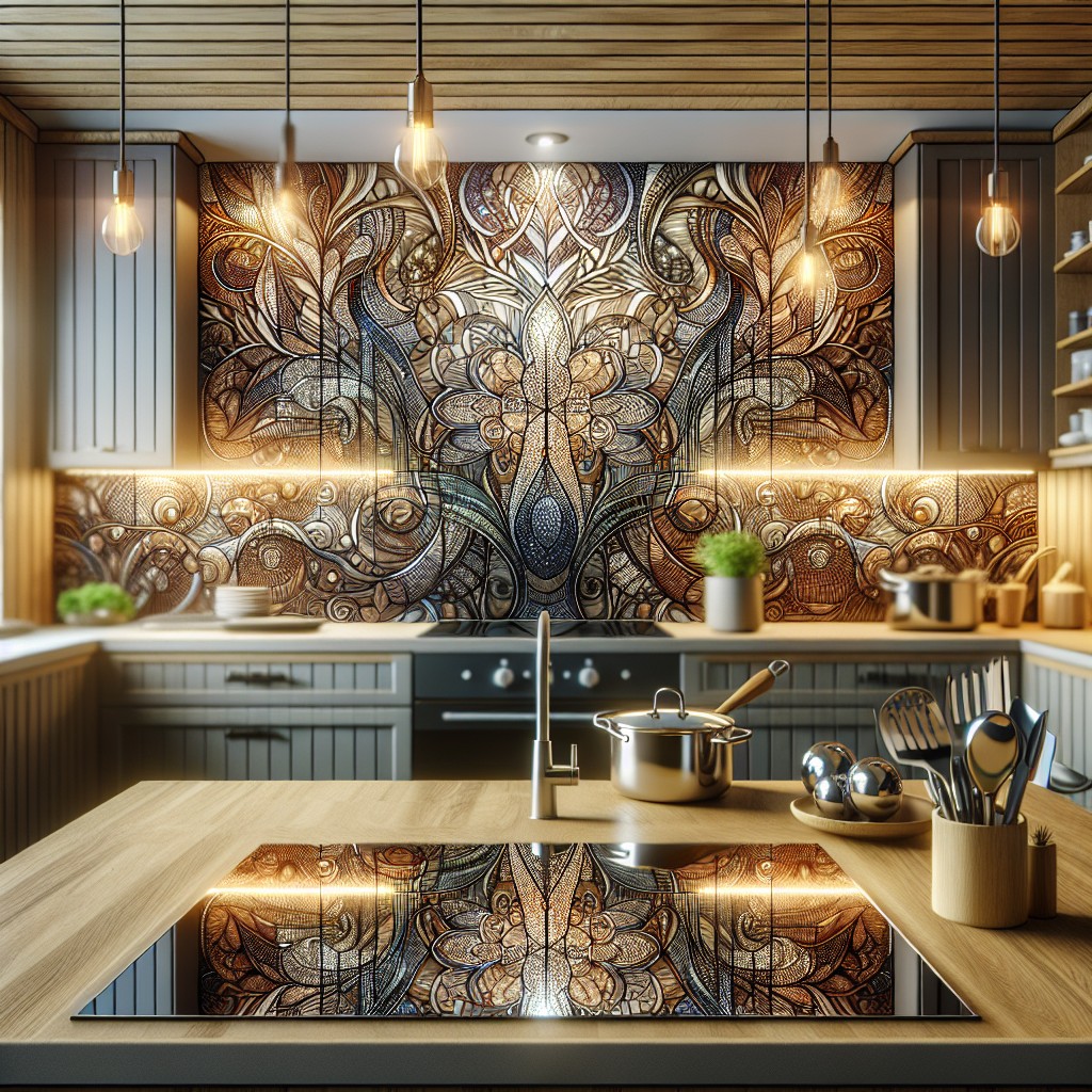 get bold exotic patterns for your glass backsplash