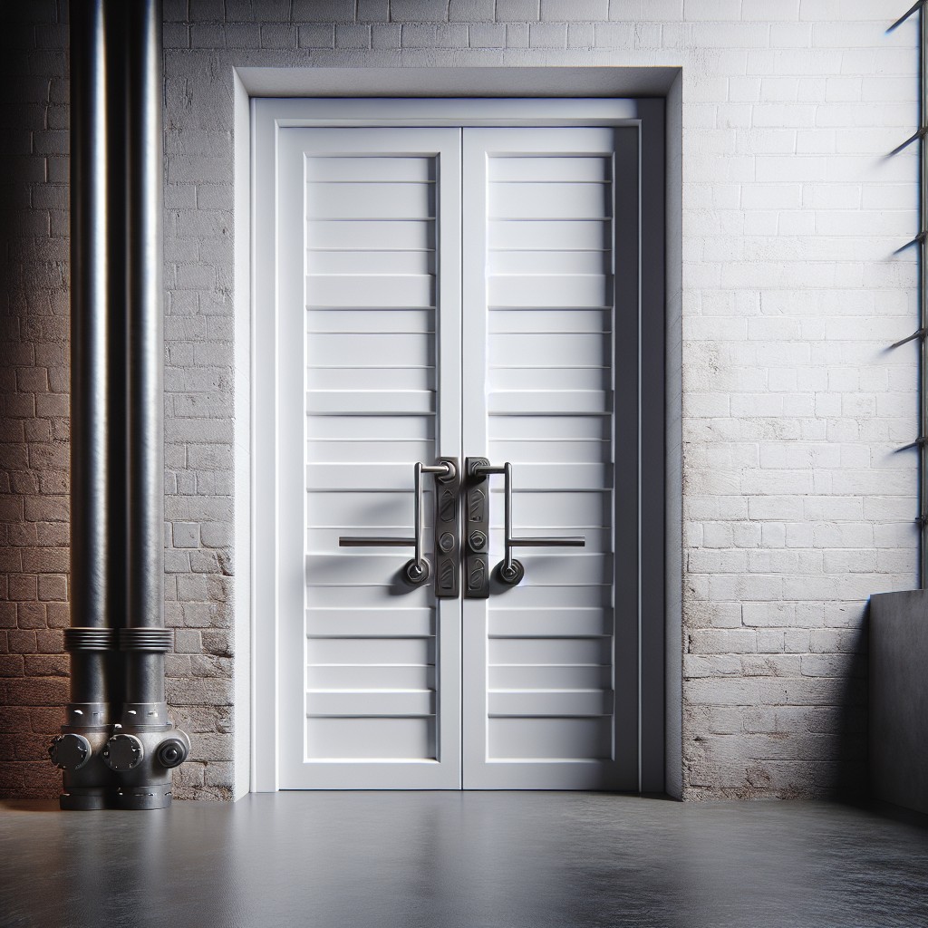 gunmetal door handles on white doors for industrial style