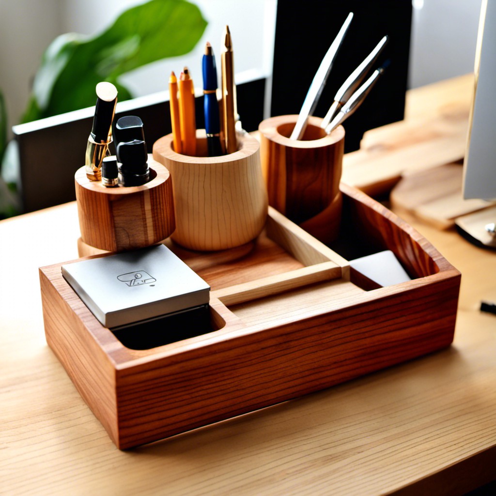 handmade wood turned desk organizers a practical gift
