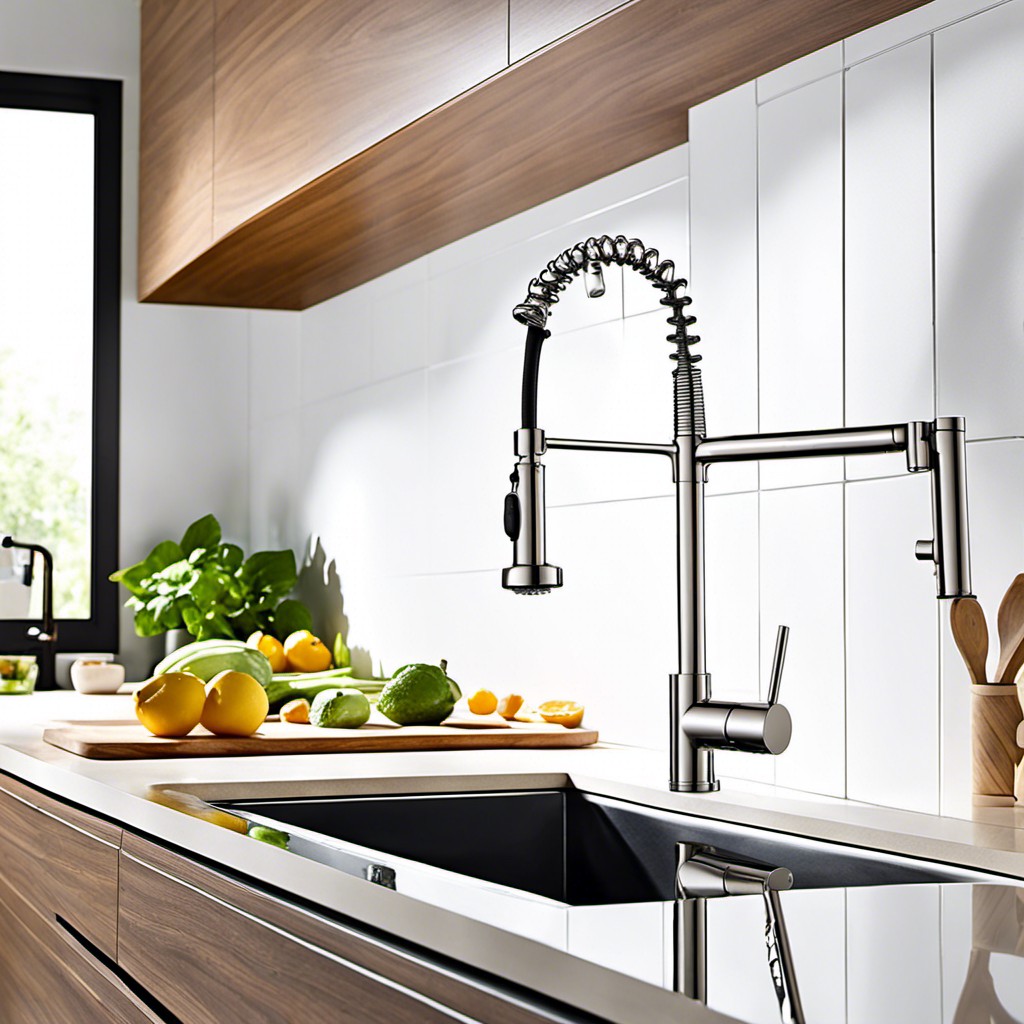height adjustable coil kitchen faucets adding versatility