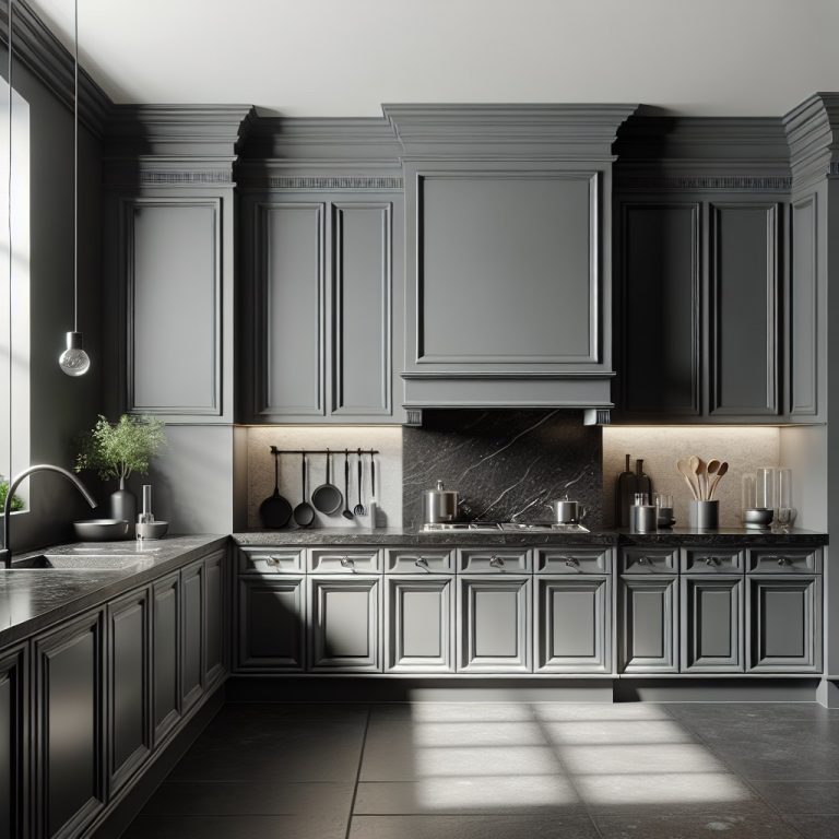 25 Dark Grey Cabinets with Light Grey Walls Ideas