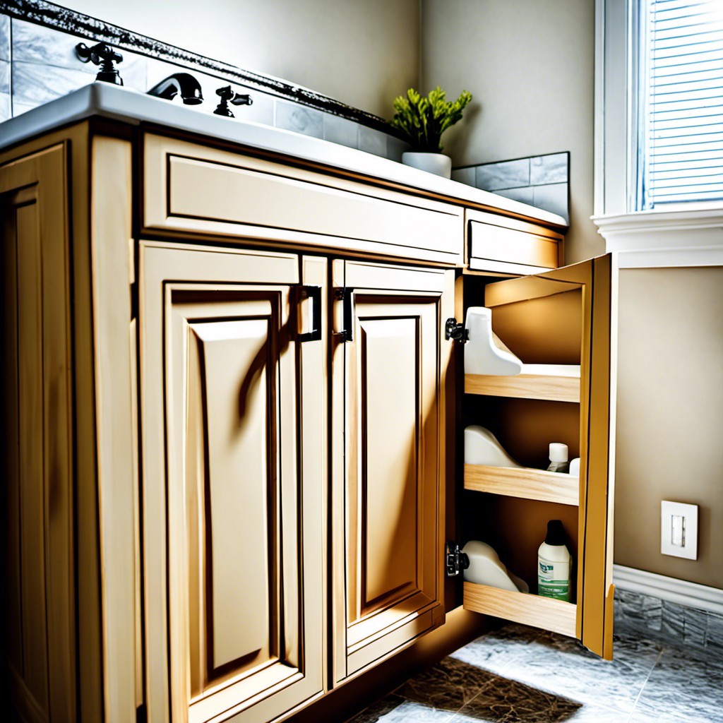 how to diy repair water damaged bathroom cabinets