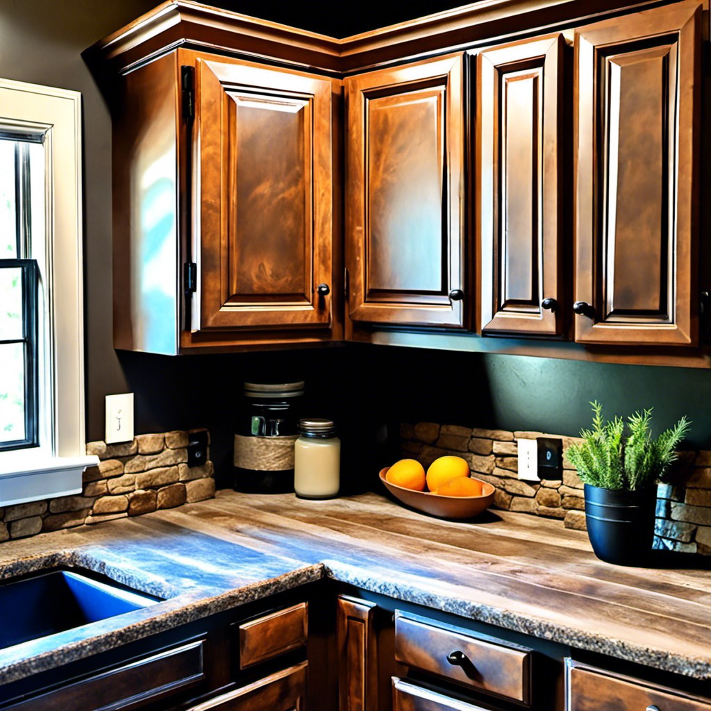 how to give your cabinets a rustic look with rust oleum