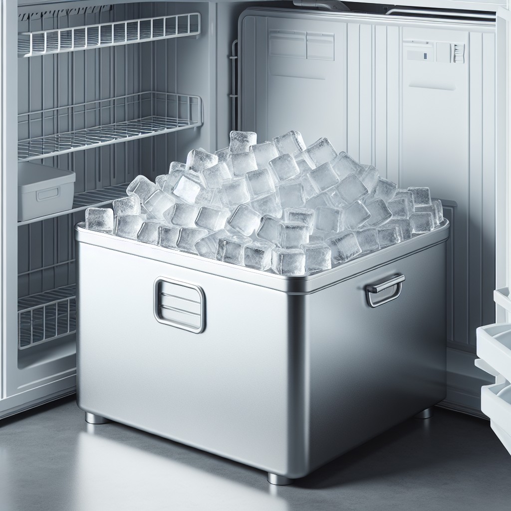 ice bins with closable lids for hygienic storage