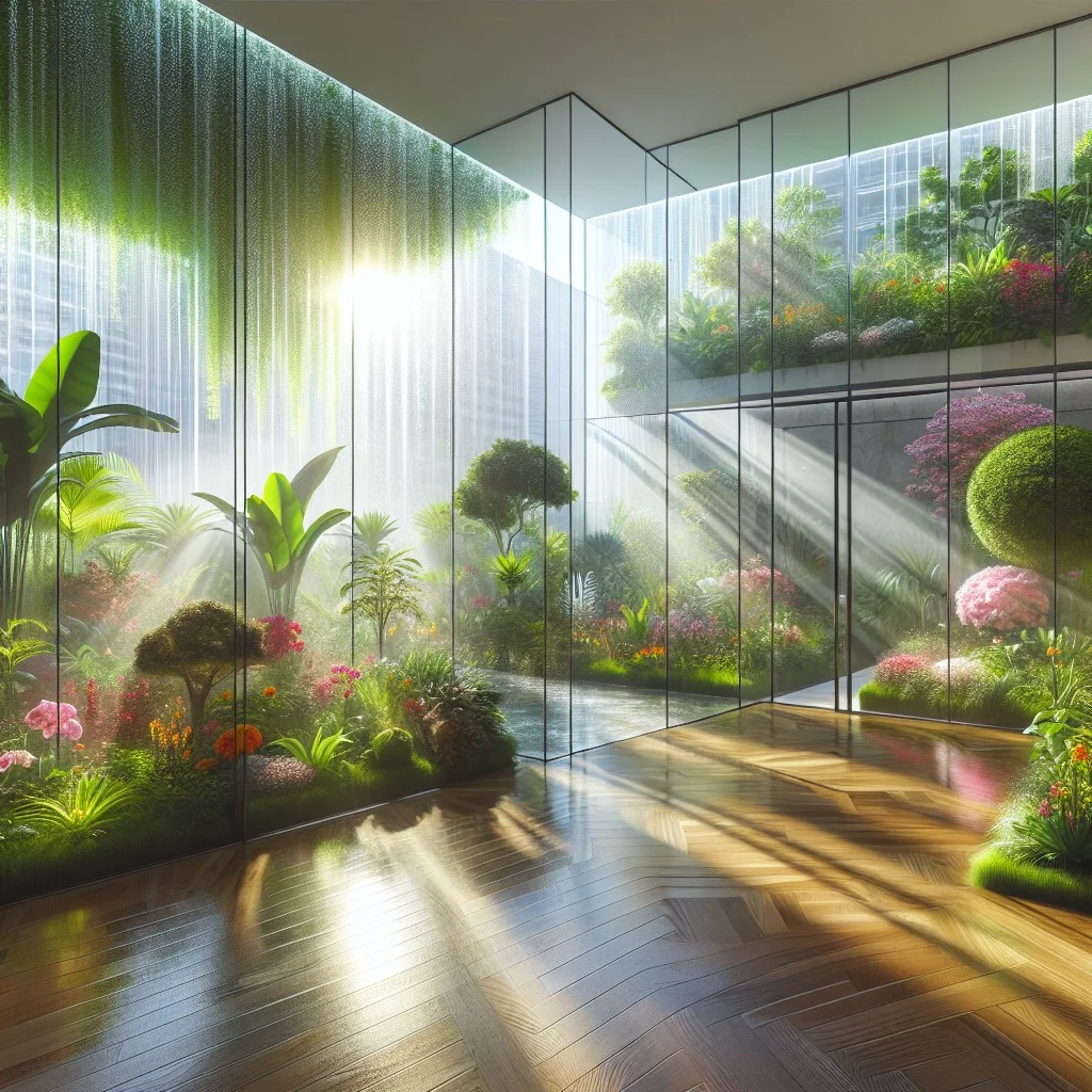 indoor gardens with glass wall homes