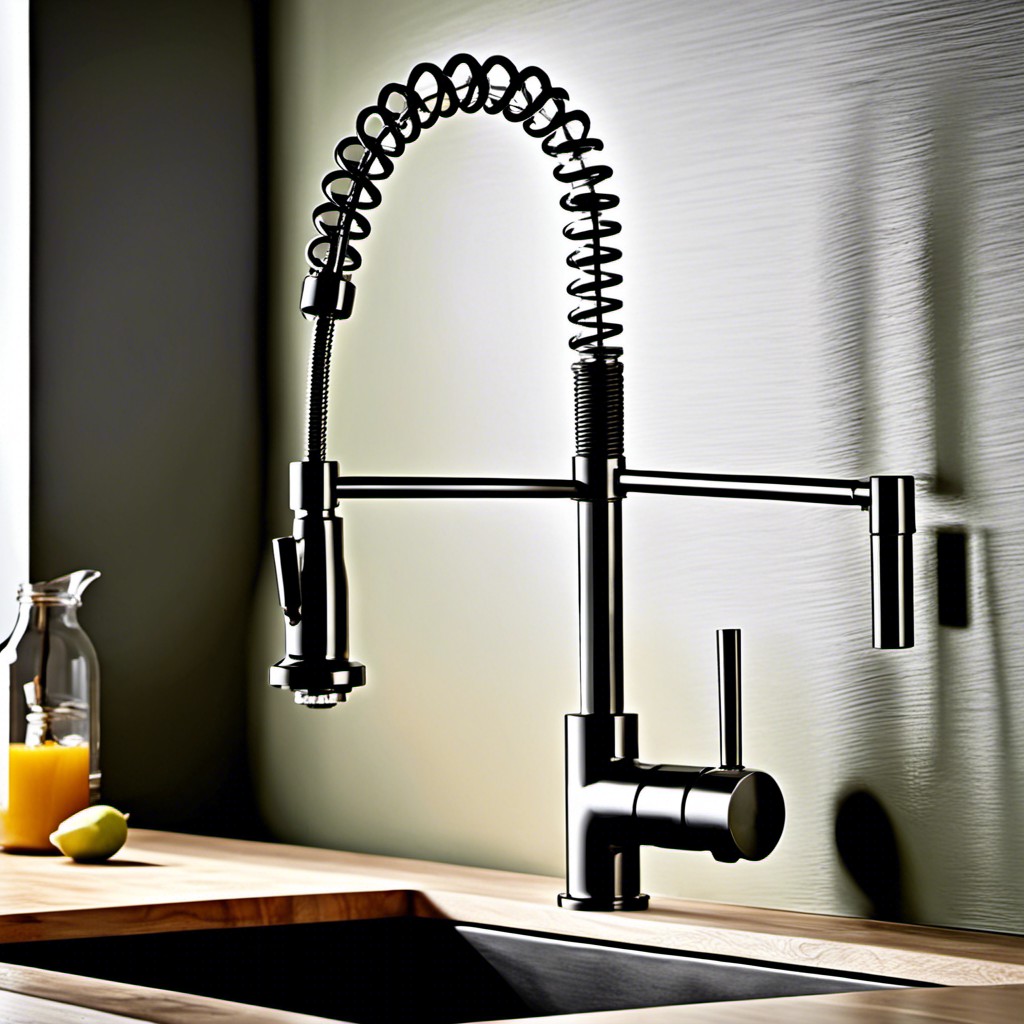 industrial design coil kitchen faucets for the industrial chic look