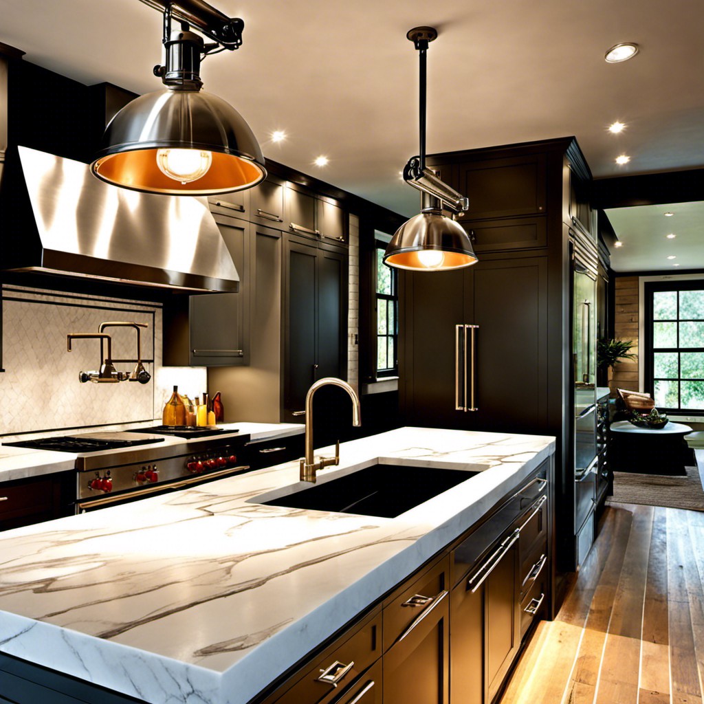 industrial lighting ideas for galley kitchens