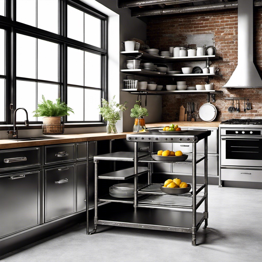 industrial style metal corner island