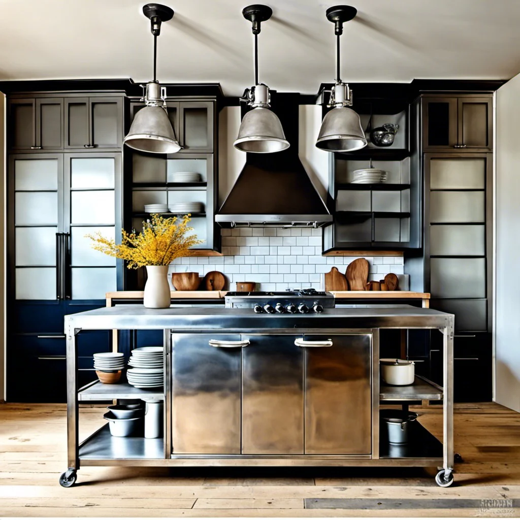 industrial style steel kitchen islands