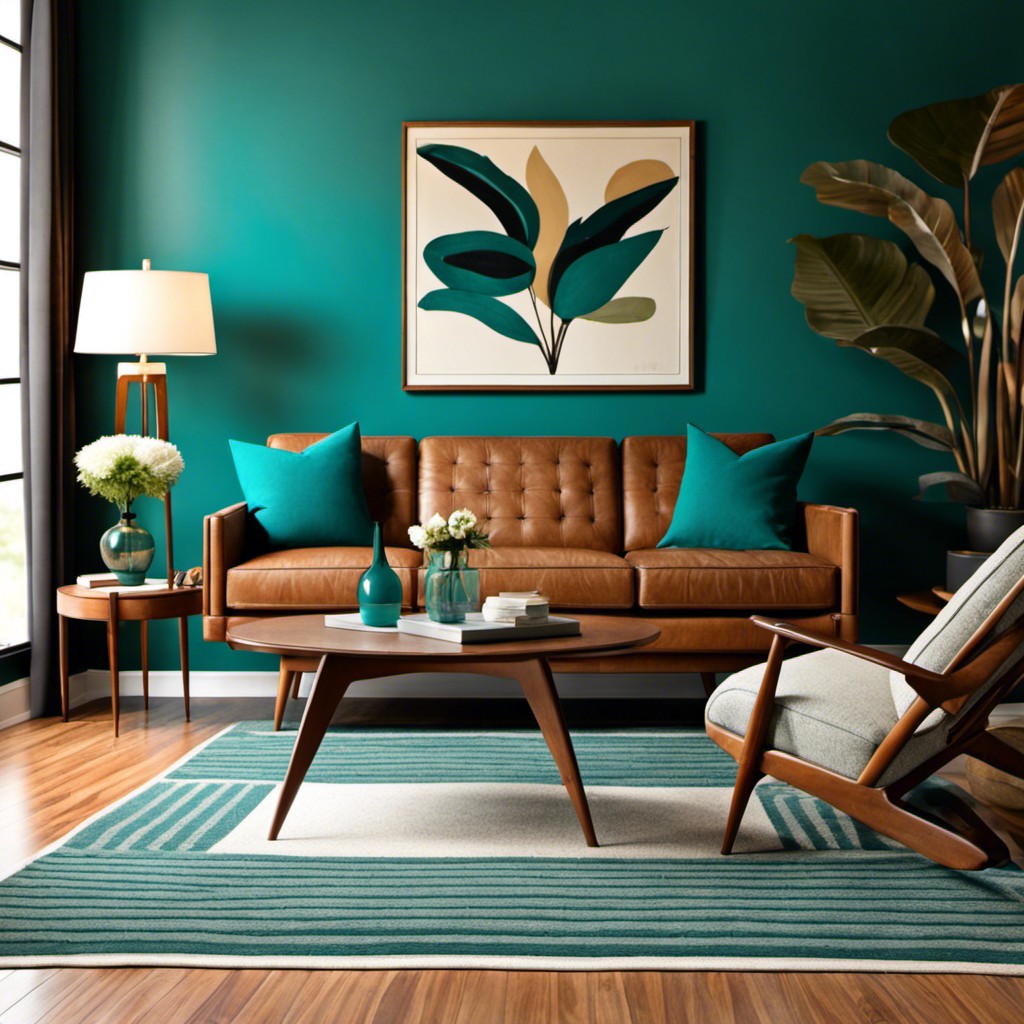 infuse teal in mid century modern style