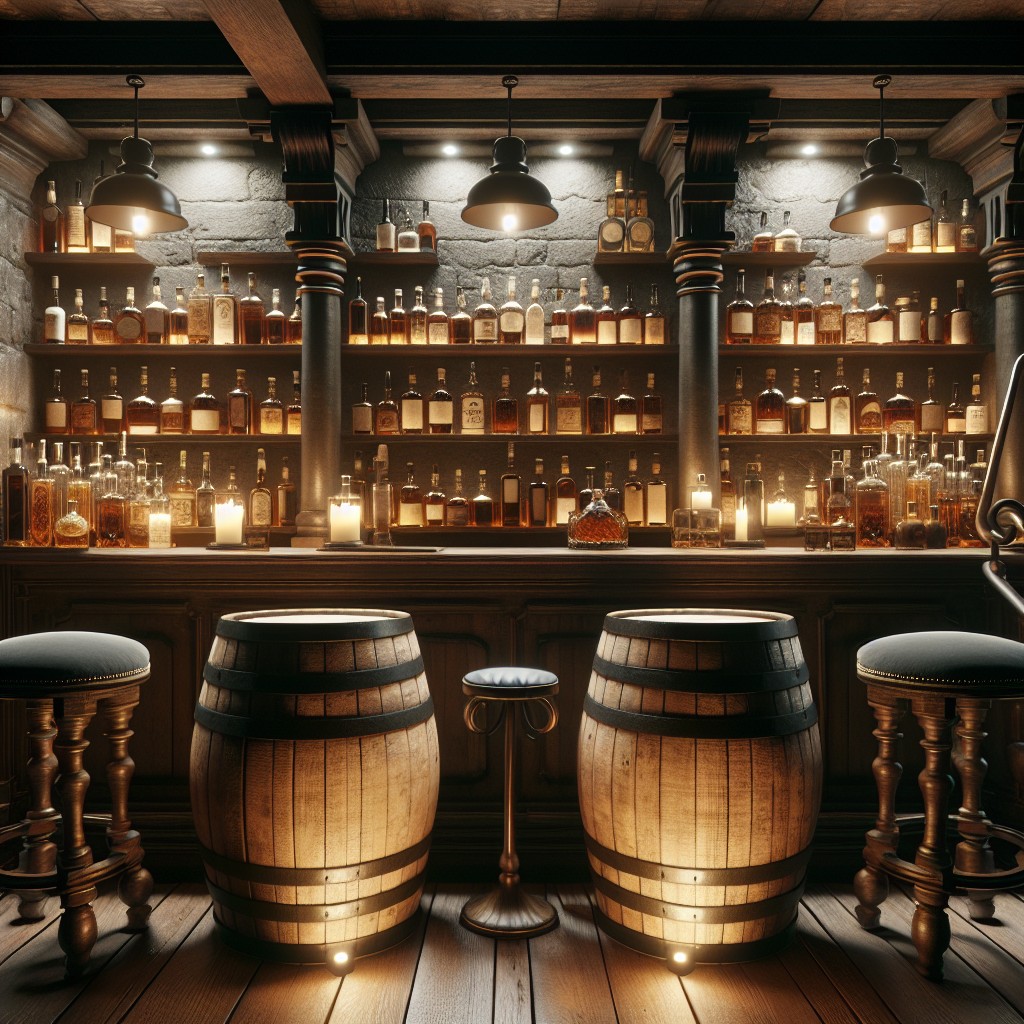 install a basement whiskey barrel bar