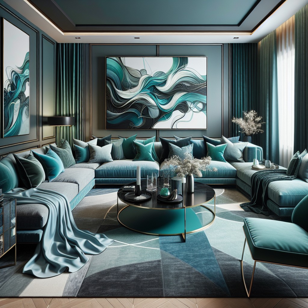 introduce teal through art pieces