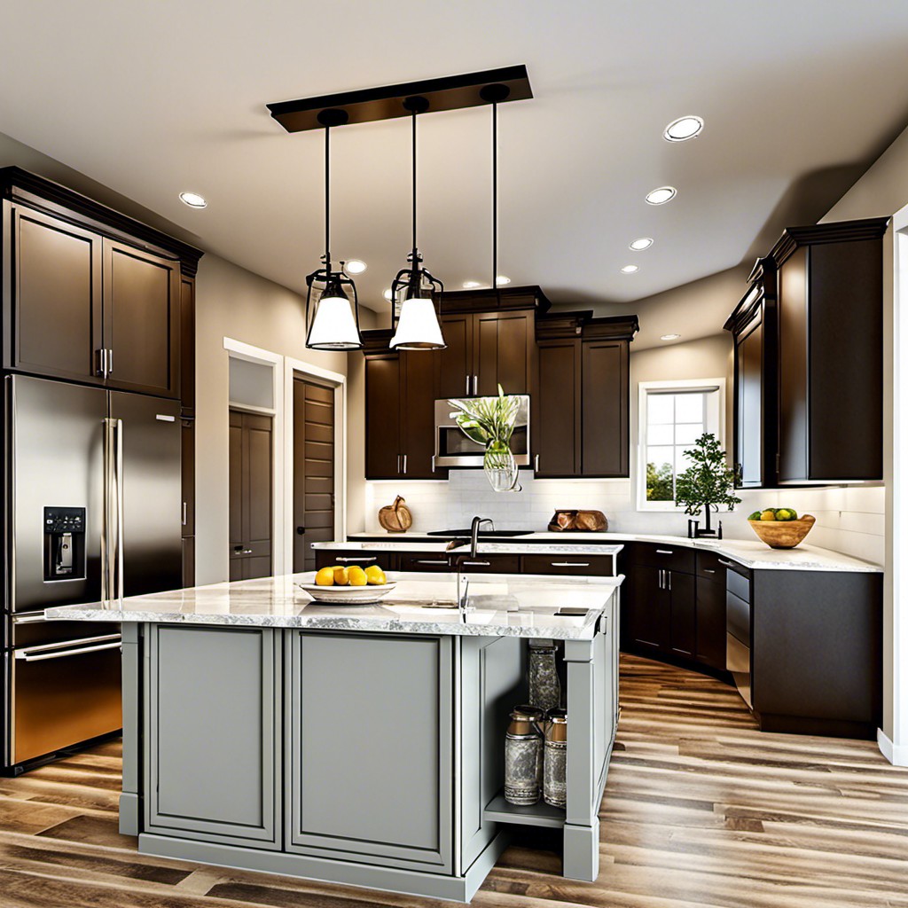 kitchen islands with recessed lighting
