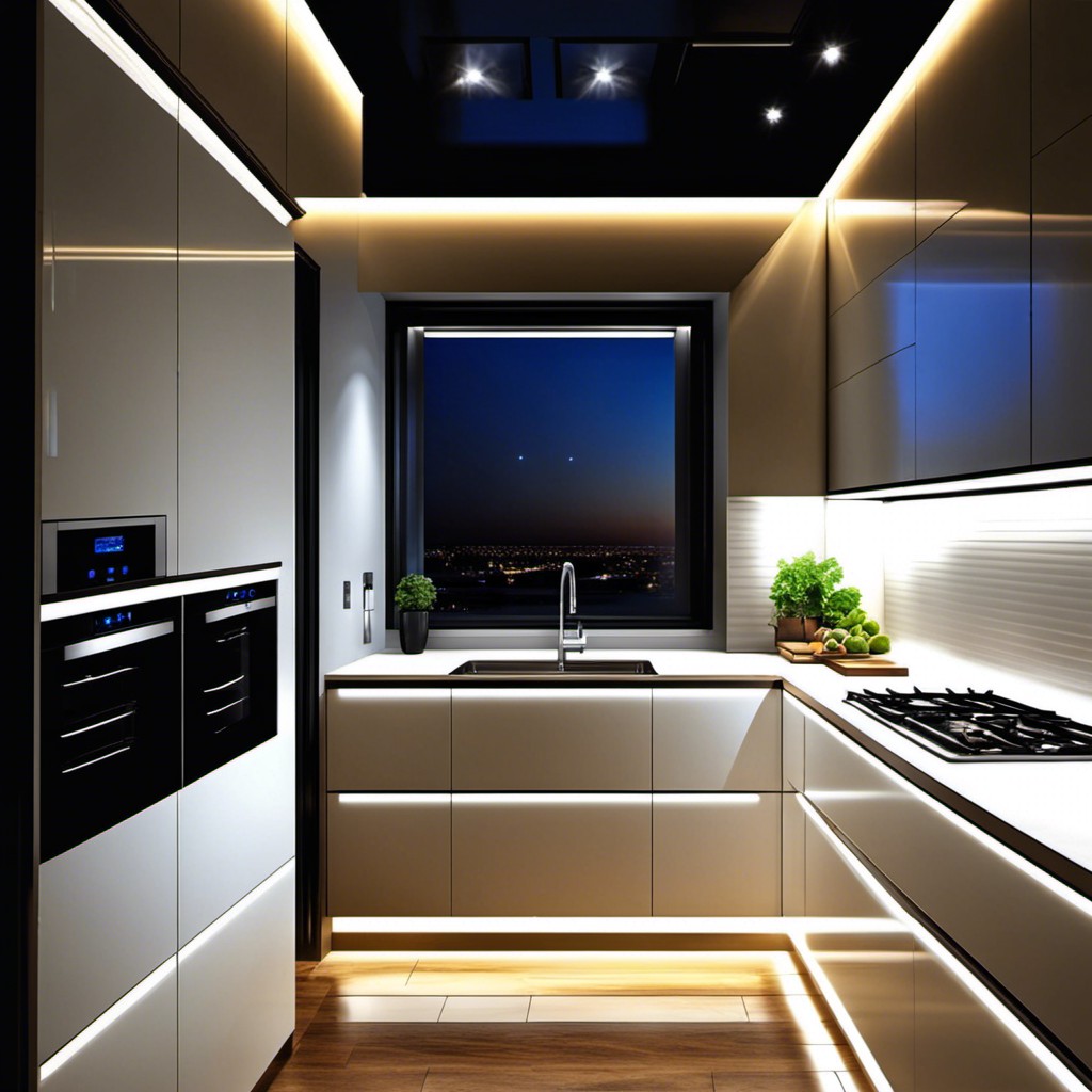 led lights shaping your galley kitchen design