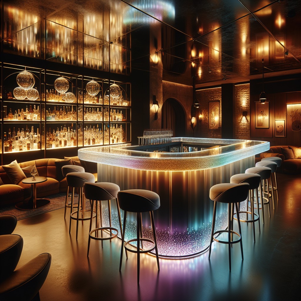 led lit plexiglass bar top