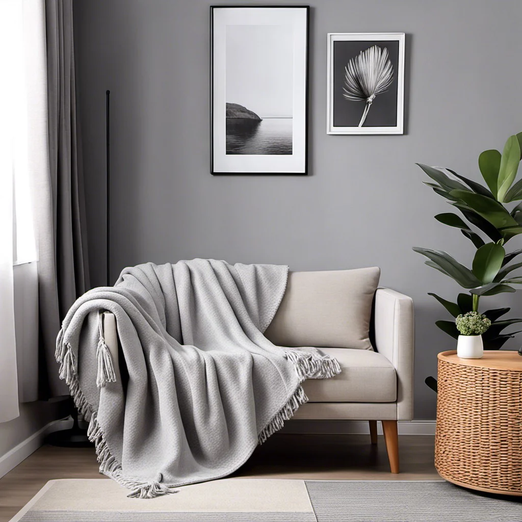 light grey throw blanket