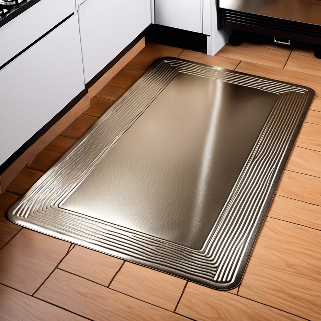 lustrous metallic finish plastic kitchen mats