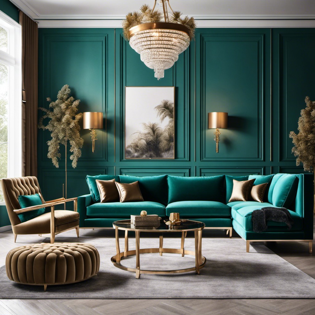 luxe teal velvet furniture