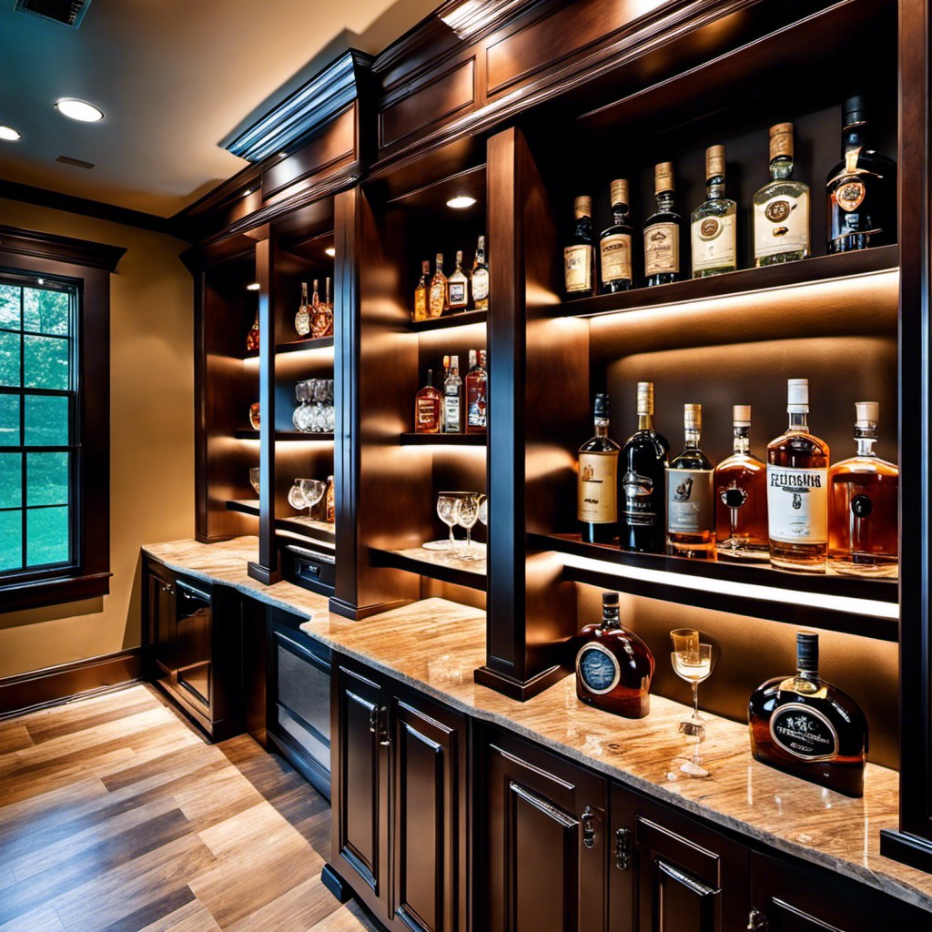 luxurious liquor display cases