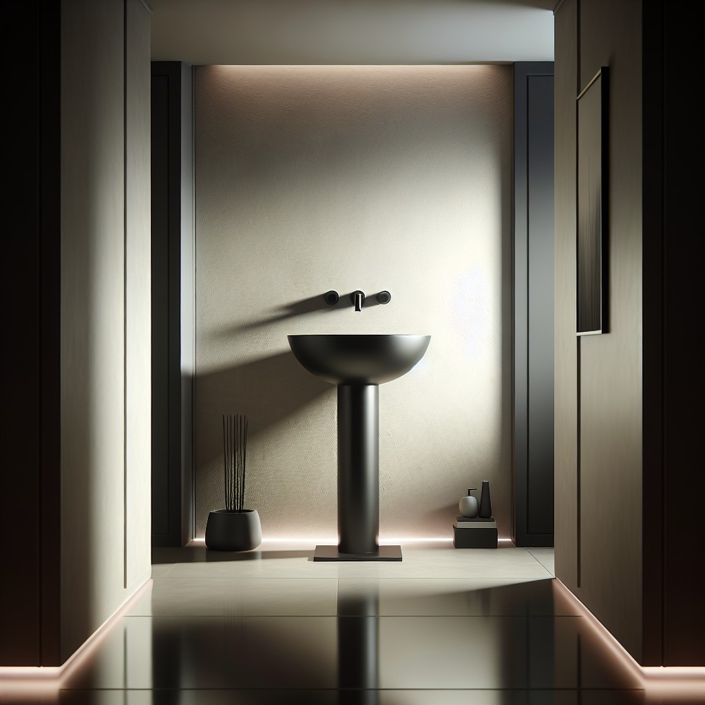 matte black pedestal sink for modern bathroom