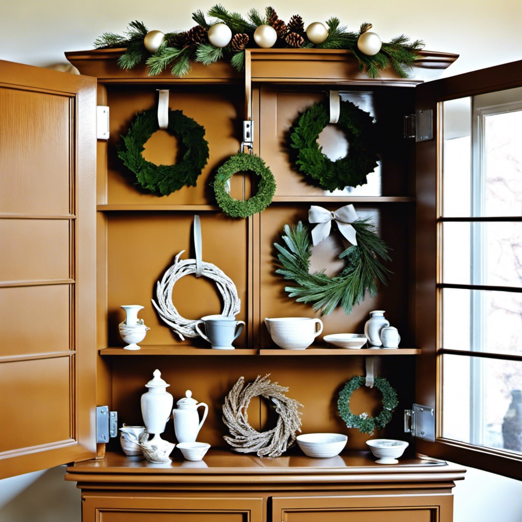 mini wreath variations for different cabinet sizes