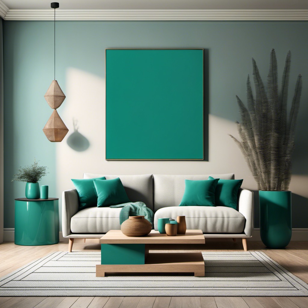 minimalist approach to teal decor