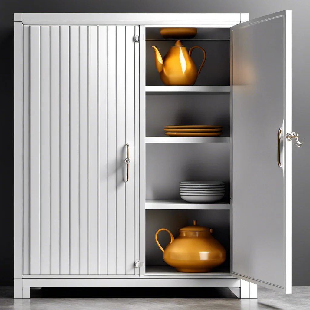 minimalist white metal cabinet designs