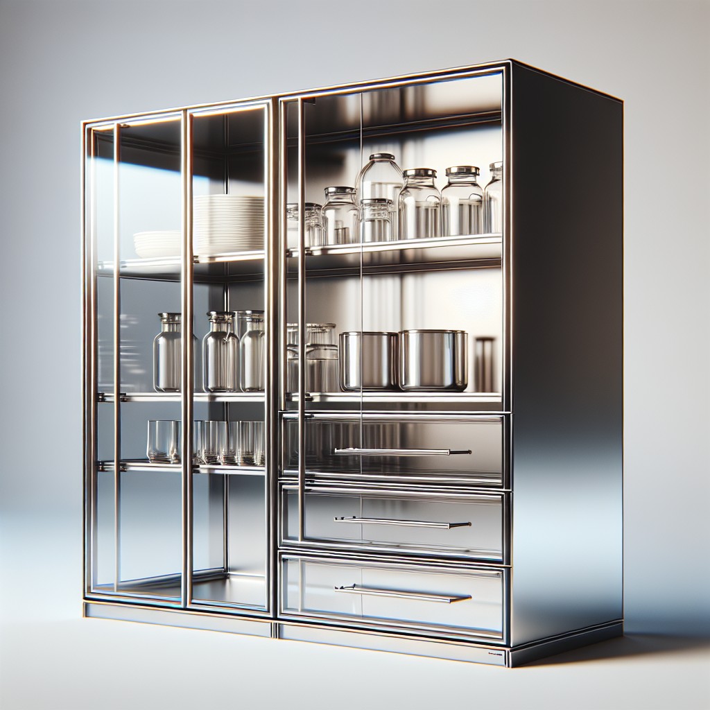 minimalistic metal frame glass cabinet for a clean look