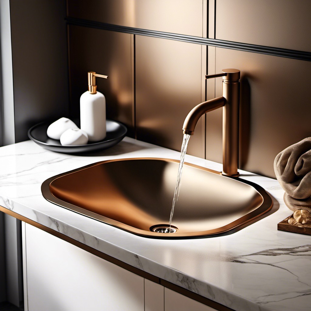 modern touch on vintage bronze sink