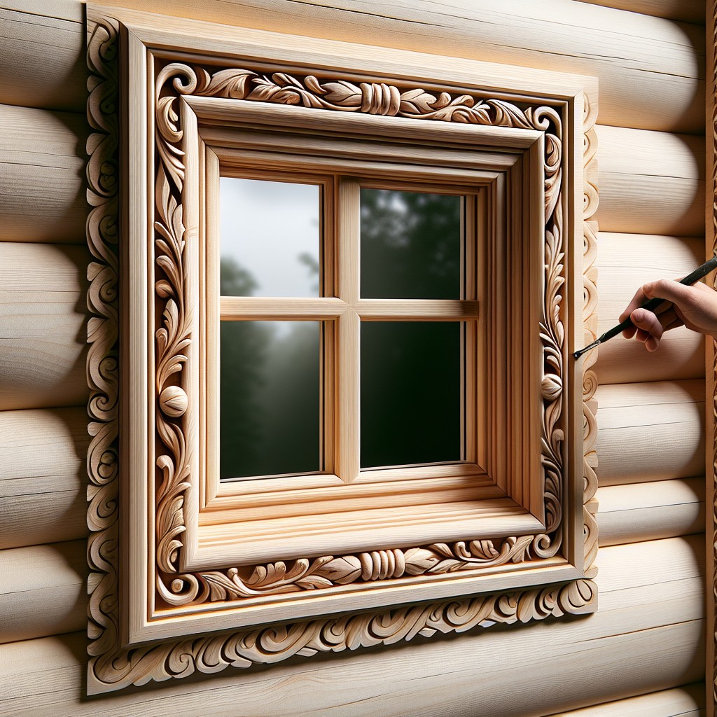 natural pine window trim