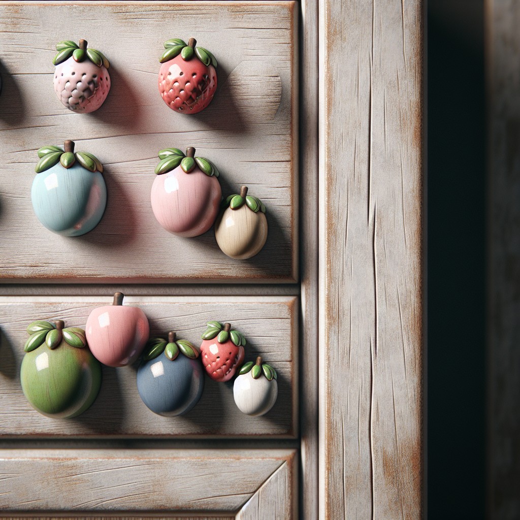 pastel painted ceramic berry shape knobs