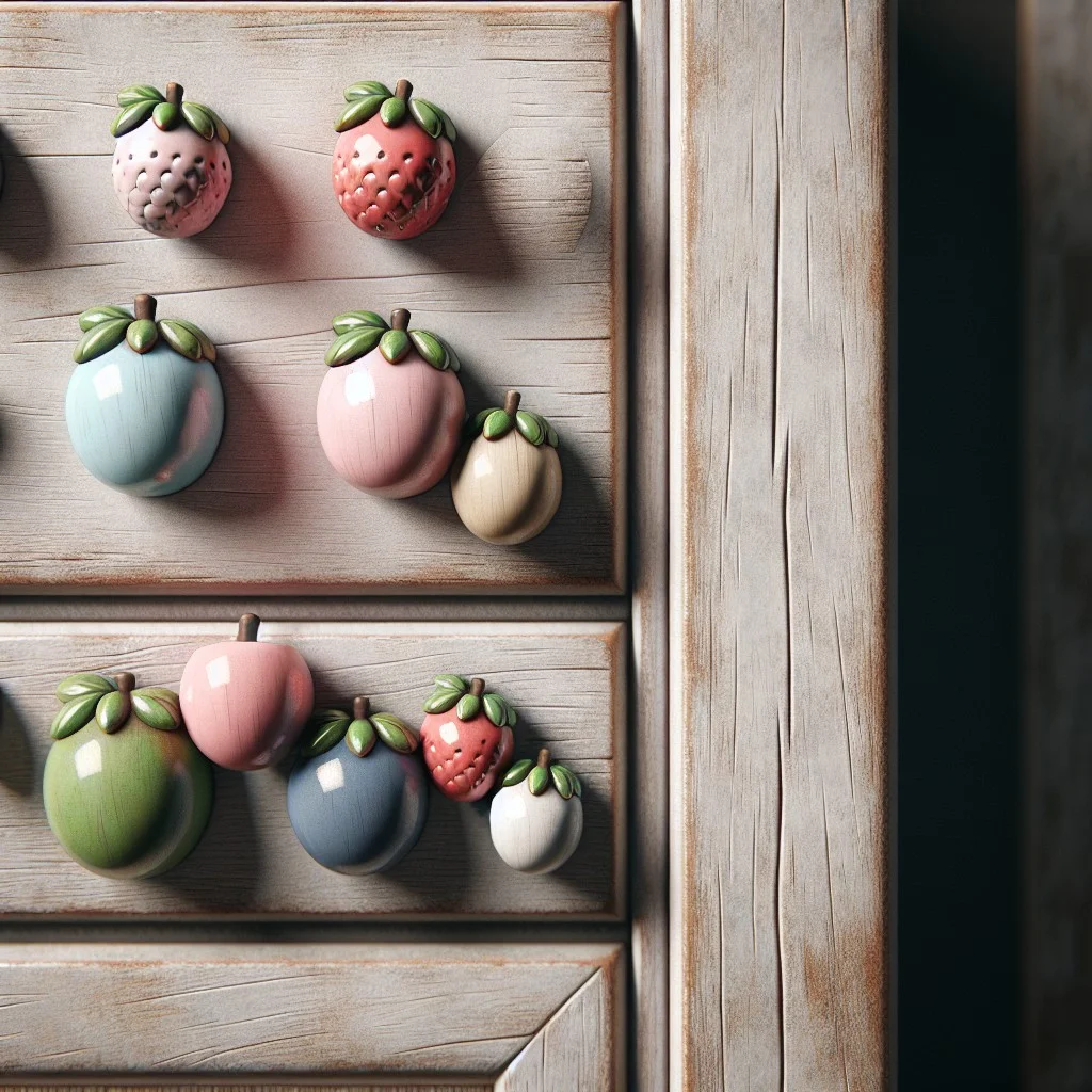 pastel painted ceramic berry shape knobs